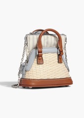 Maison Margiela - 5AC Classique leather-trimmed jacquard and rattan shoulder bag - Blue - OneSize