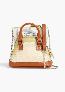 Maison Margiela - 5AC Classique leather-trimmed jacquard and rattan shoulder bag - Green - OneSize