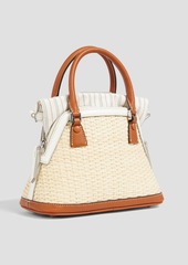 Maison Margiela - 5AC Classique leather-trimmed jacquard and rattan shoulder bag - White - OneSize