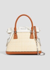 Maison Margiela - 5AC Classique leather-trimmed jacquard and rattan shoulder bag - White - OneSize