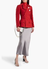 Maison Margiela - Button-embellished cotton peplum jacket - Red - IT 38