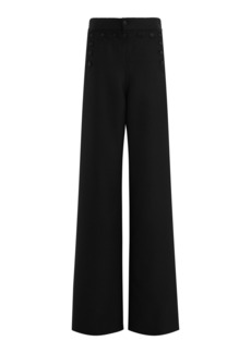 Maison Margiela - Button-Lined Wool-Mohair Wide-Leg Pants - Black - IT 38 - Moda Operandi