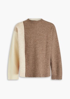 Maison Margiela - Color-block mélange wool and cotton-blend felt sweater - Neutral - M