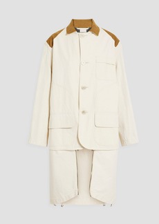 Maison Margiela - Convertible corduroy-trimmed cotton-canvas jacket - White - IT 40