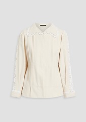 Maison Margiela - Crocheted lace-trimmed cotton-canvas jacket - White - IT 44