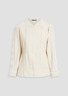 Maison Margiela - Crocheted lace-trimmed cotton-canvas jacket - White - IT 42