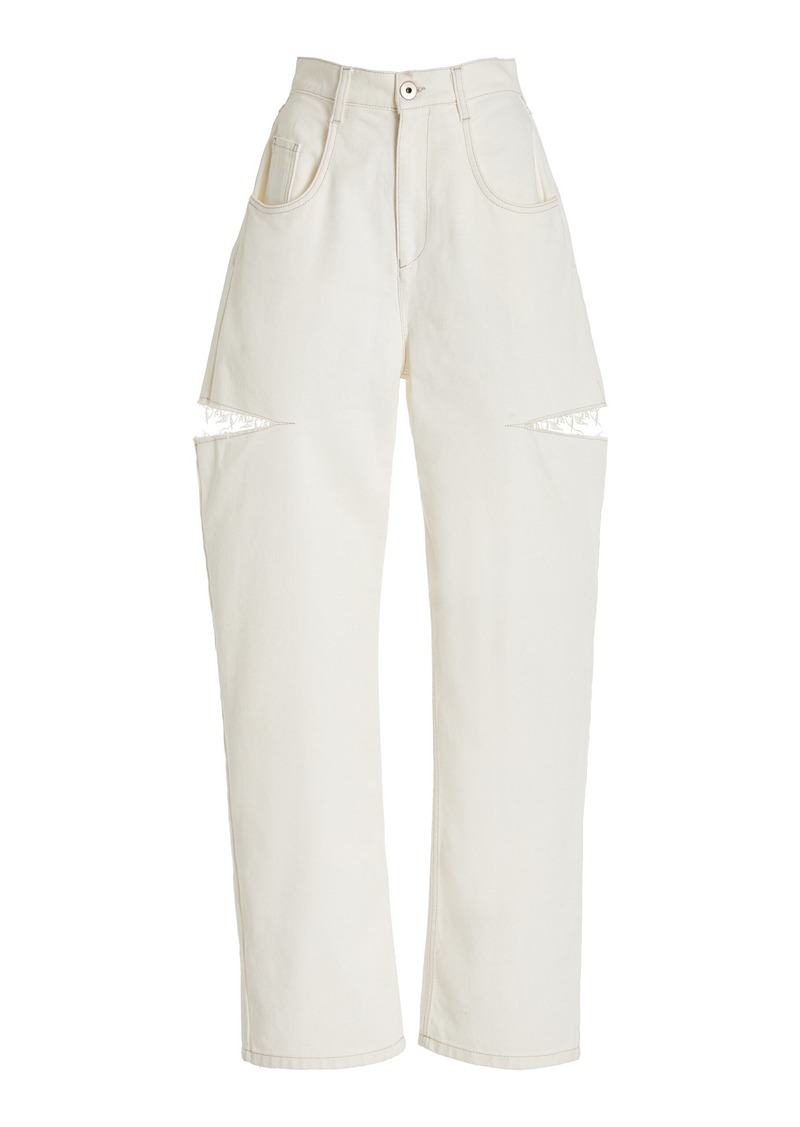 Maison Margiela - Cutout Nylon-Blend Jeans - White - IT 42 - Moda Operandi