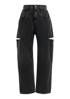 Maison Margiela - Cutout Rigid High-Rise Wide-Leg Jeans - Black - IT 38 - Moda Operandi