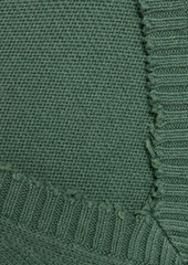 Maison Margiela - Distressed cotton and wool-blend mini dress - Green - L