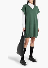 Maison Margiela - Distressed cotton and wool-blend mini dress - Green - L