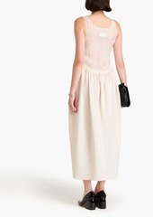 Maison Margiela - Embellished pleated silk-chiffon and twill midi dress - White - IT 40