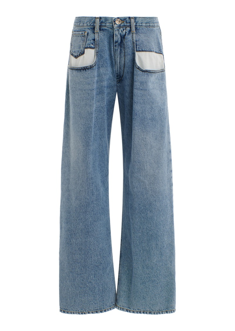 Maison Margiela - Exposed Pocket Wide-Leg Jeans - Medium Wash - IT 42 - Moda Operandi