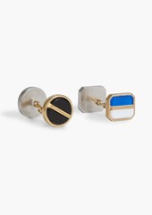 Maison Margiela - Gold and silver-tone resin cufflinks - Blue - OneSize