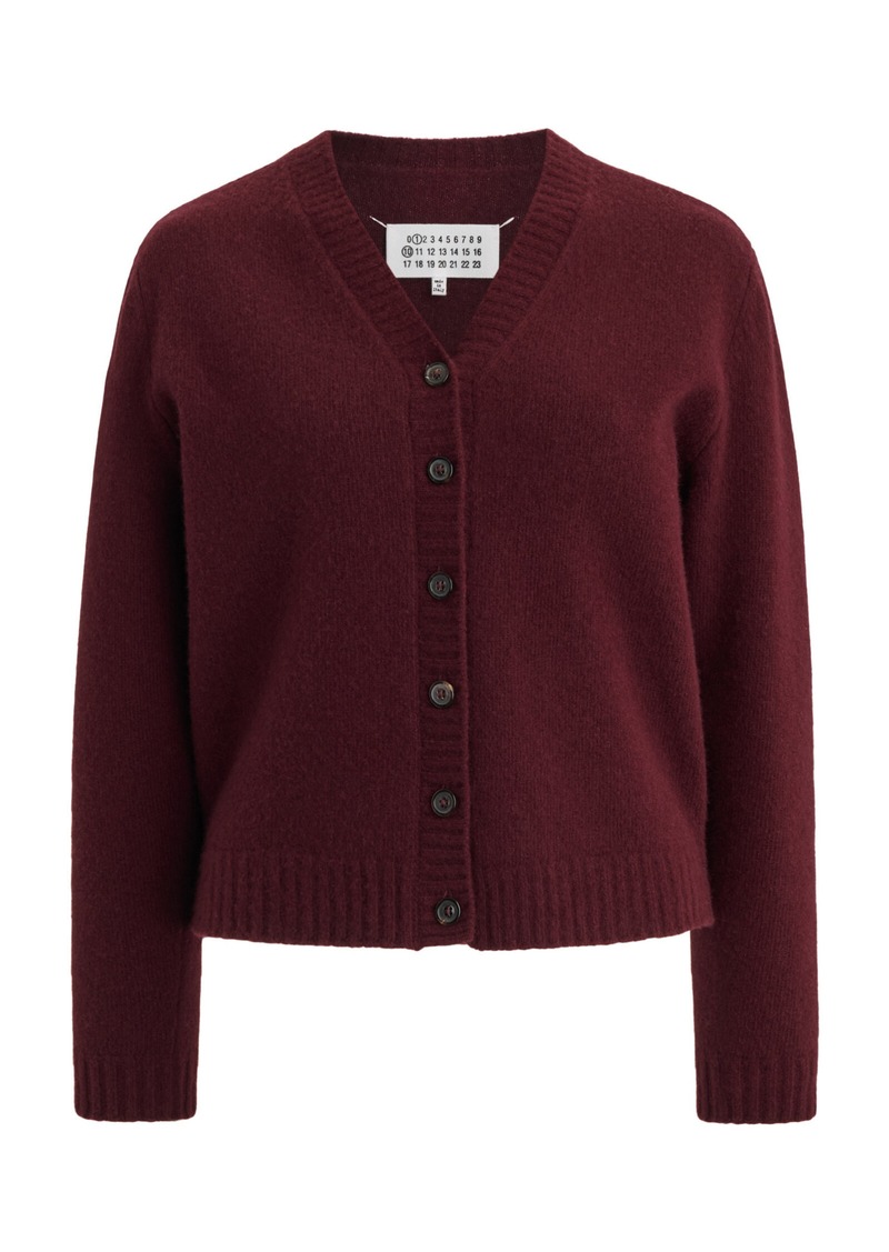 Maison Margiela - Knit Wool Cardigan - Burgundy - XS - Moda Operandi