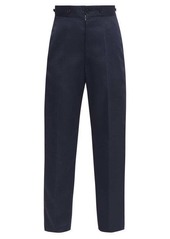 Maison Margiela - Piped High-rise Twill Tailored Trousers - Womens - Navy