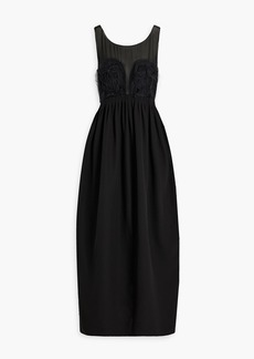 Maison Margiela - Pleated silk-blend chiffon maxi dress - Black - IT 38