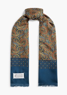 Maison Margiela - Printed silk-twill scarf - Blue - OneSize