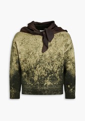 Maison Margiela - Satin-trimmed bleached wool and cotton-blend sweater - Green - M