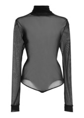 Maison Margiela - Sheer Jersey Turtleneck Bodysuit - Black - IT 42 - Moda Operandi