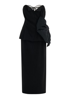 Maison Margiela - Strapless Wool Bustier Midi Dress - Black - IT 38 - Moda Operandi