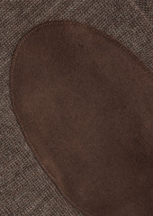 Maison Margiela - Suede-trimmed wool turtleneck sweater - Brown - L