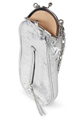 Maison Margiela - Tabi metallic cracked-leather cross-body bag - Metallic - OneSize