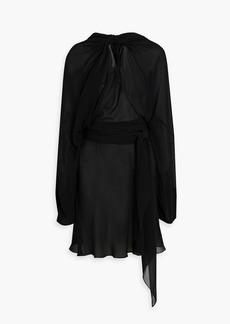 Maison Margiela - Twist-front silk-crepon dress - Black - IT 38