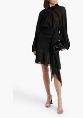 Maison Margiela - Twist-front silk-crepon dress - Black - IT 40