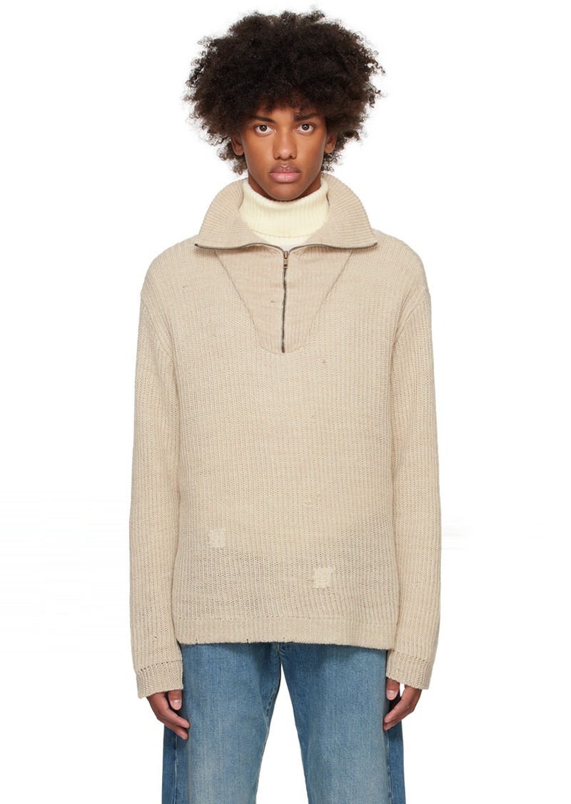 Maison Margiela Beige Summer Shetland Knit Sweater