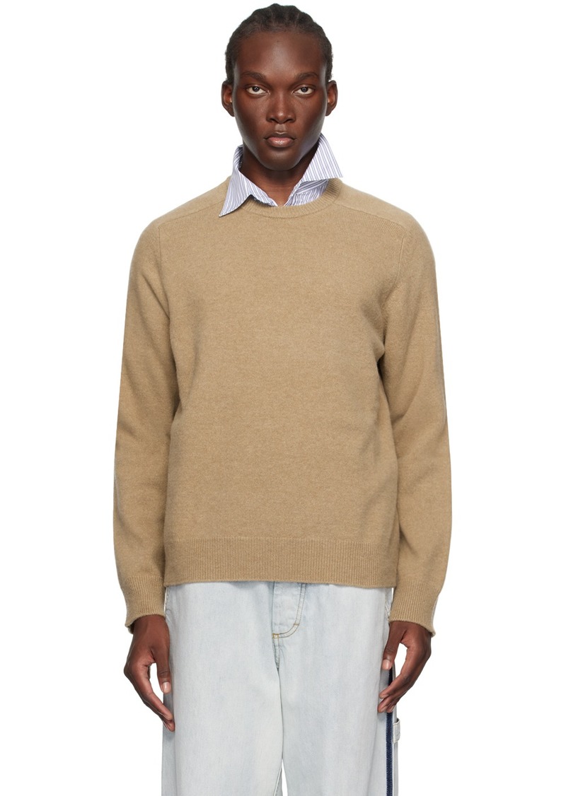 Maison Margiela Beige Washed Lambswool Sweater