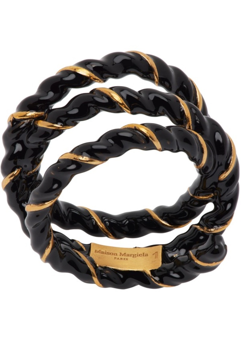 Maison Margiela Black & Gold Laces Ring