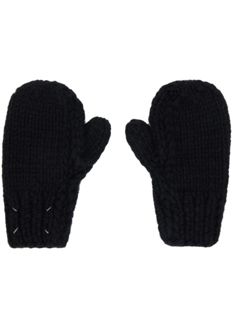 Maison Margiela Black Childish Stitches Mittens