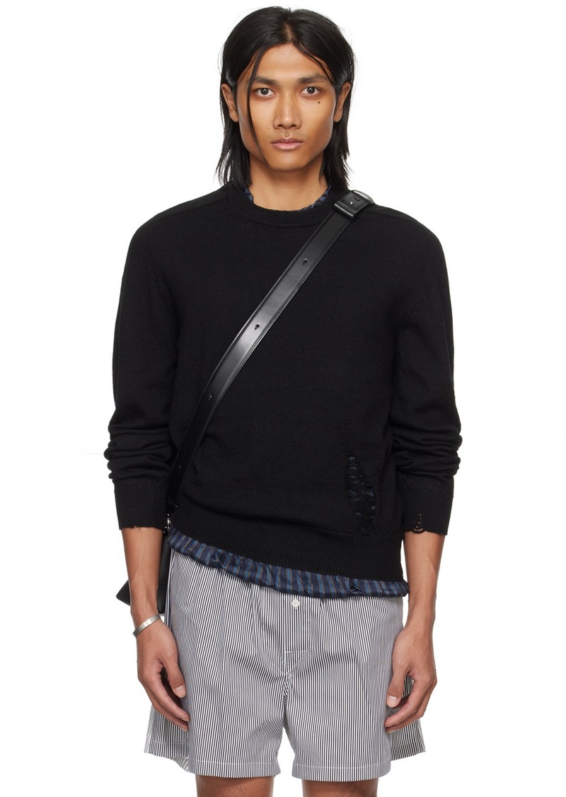 Maison Margiela Black Distressed Sweater