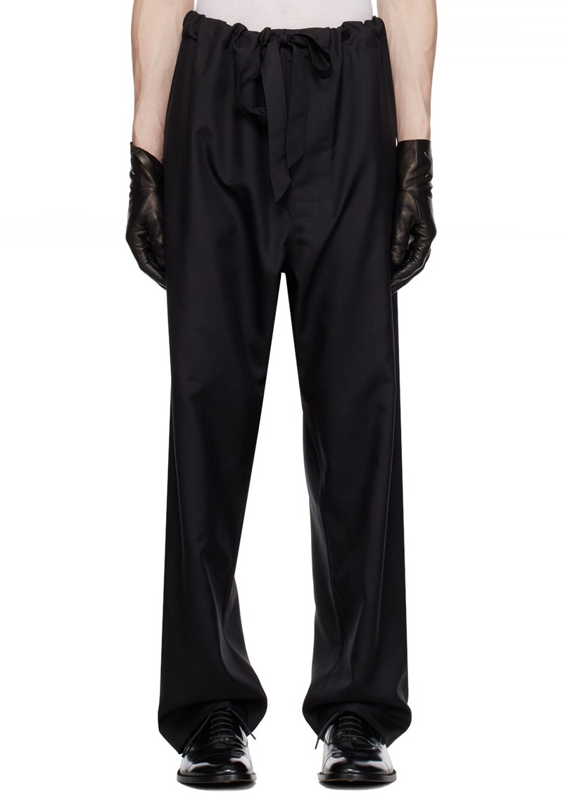 Maison Margiela Black Drawstring Trousers