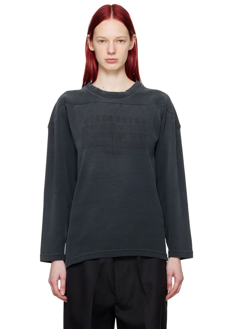 Maison Margiela Black Embroidered Sweatshirt