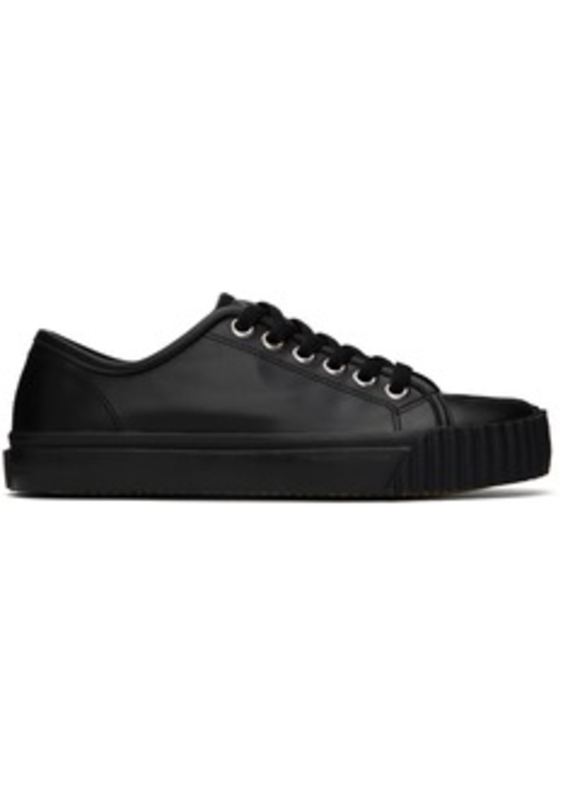 Maison Margiela Black Leather Tabi Low-Top Sneakers