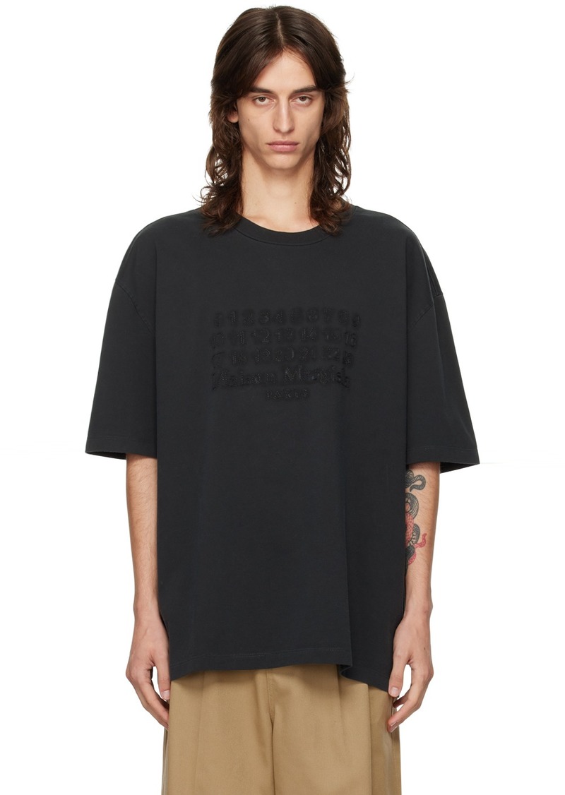 Maison Margiela Black Logo-Embroidered T-Shirt