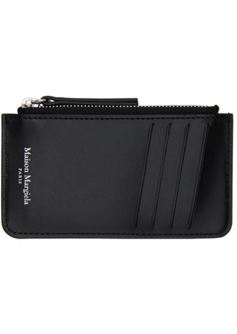 Maison Margiela Black Rubber Leather Card Holder