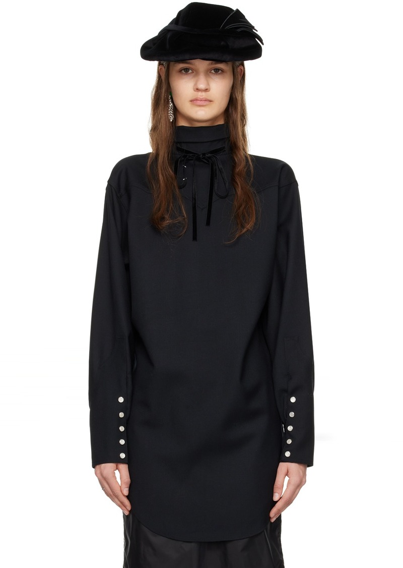 Maison Margiela Black Self-Tie Blouse