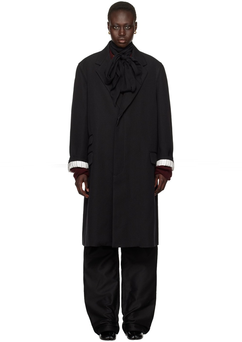 Maison Margiela Black Wool & Silk Coat