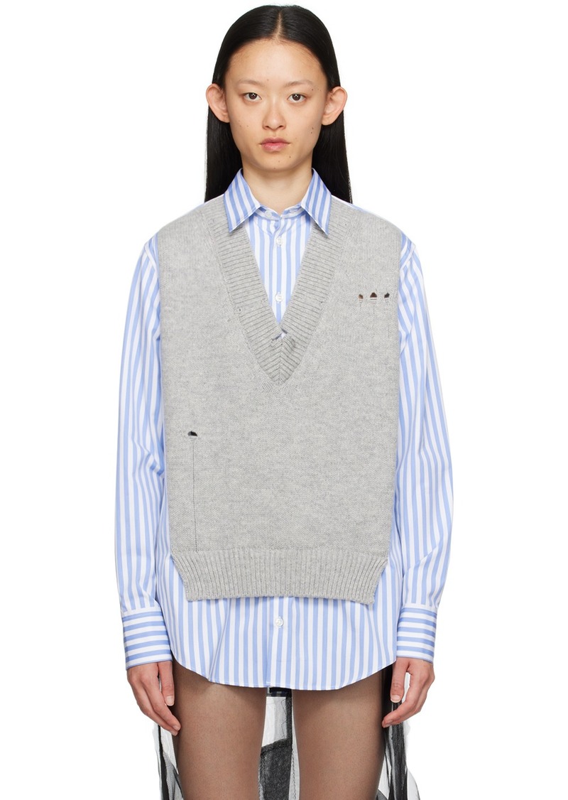 Maison Margiela Blue & Grey Spliced Shirt