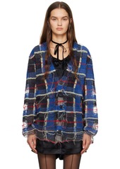 Maison Margiela Blue & Red Distressed Cardigan