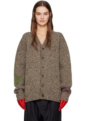 Maison Margiela Brown Jacquard Cardigan