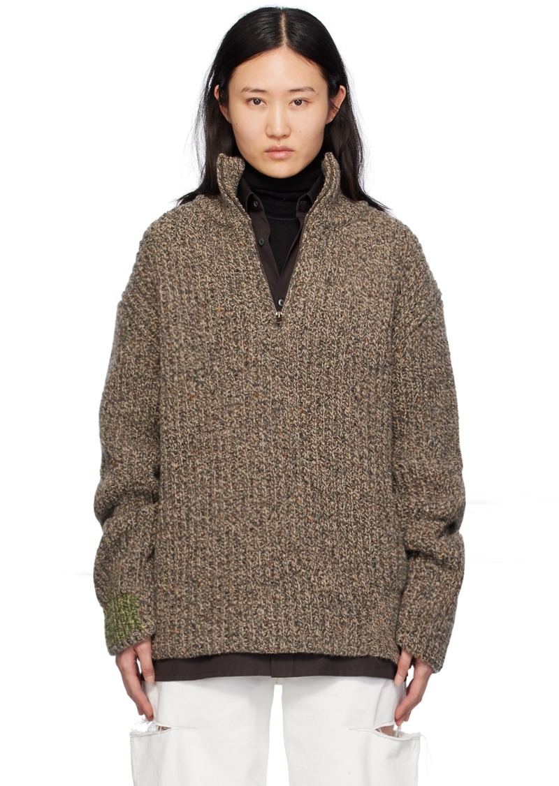 Maison Margiela Brown Mended Sweater