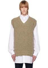 Maison Margiela Brown V-Neck Vest