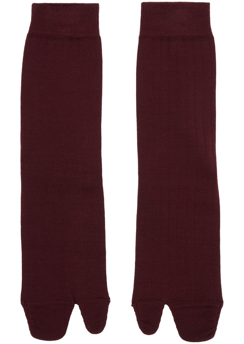 Maison Margiela Burgundy Bootleg Socks