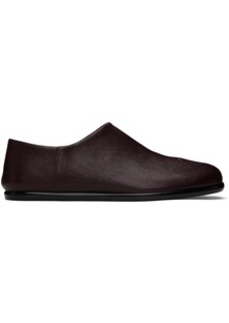 Maison Margiela Burgundy Tabi Babouches Loafers