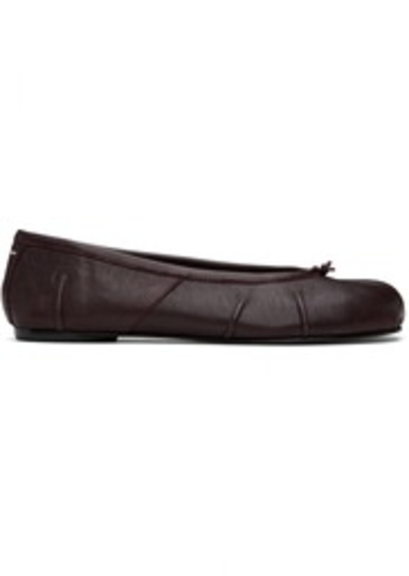 Maison Margiela Burgundy Tabi New Ballerina Flats