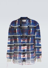 Maison Margiela Checked intarsia mohair-blend cardigan