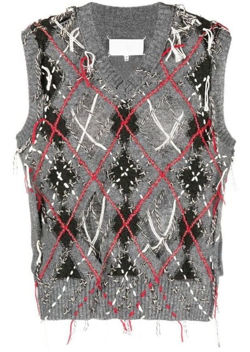 MAISON MARGIELA Contrasting-stitch vest